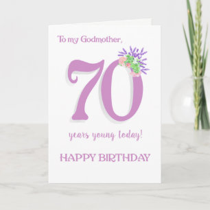 Godmother's 70th Birthday Lavender and  Roses Card