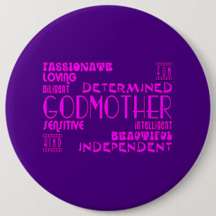 Godmothers Baptims Christening Parties : Qualities 6 Cm Round Badge