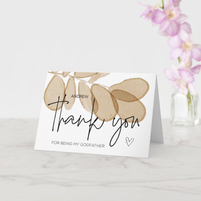 Godparent Gift Thank You for Being My Godfather  C Card (Orchid)