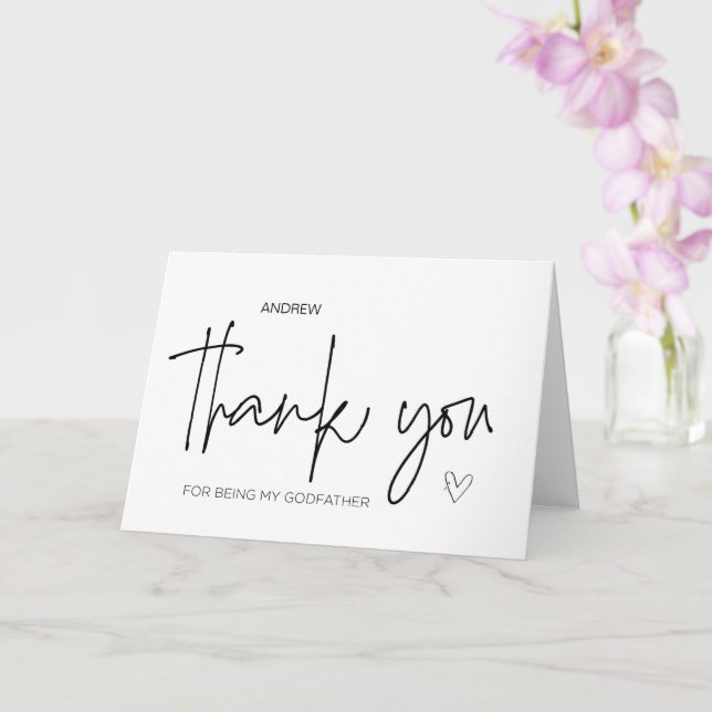 Godparent Gift Thank You for Being My Godfather  Card (Orchid)