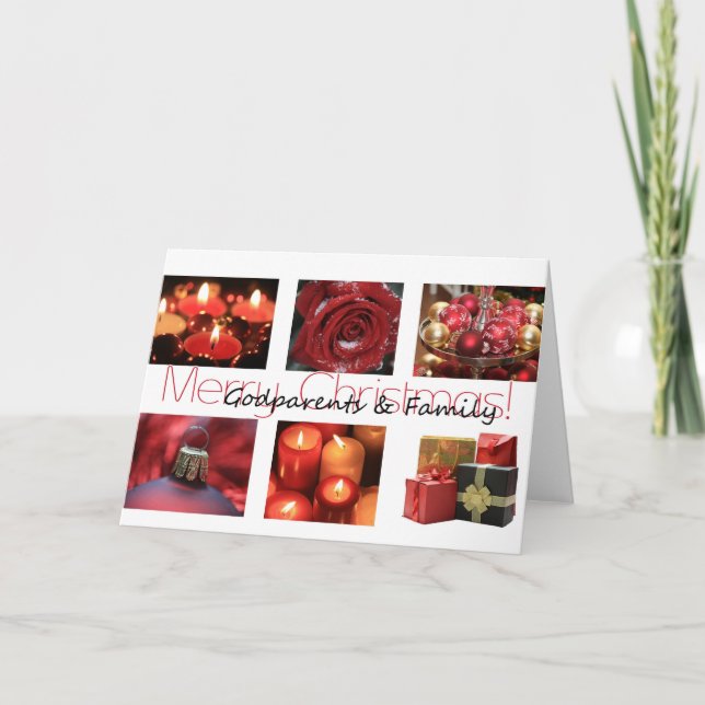 godparents and family  Merry Christmas card (Front)