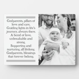 Godparents and Godchild Custom Plaque with Easel