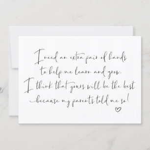 Godparents Asking Request for Godmother Cute Card
