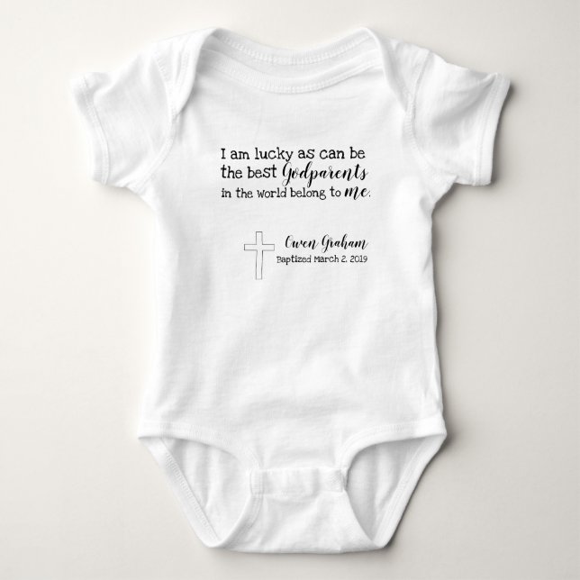 Godparents baptised baby bodysuit (Front)