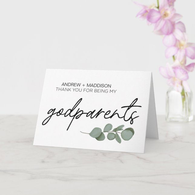 Godparents Gift Thank You for Being My Godparents Card (Orchid)
