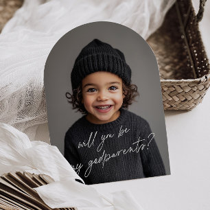 Godparents Handwritten Proposal Photo Arch Boy Invitation