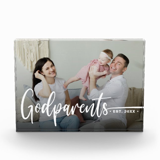 Godparents Modern Photo Keepsake (Front)