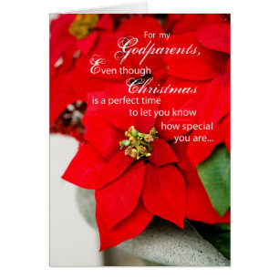 Godparents Poinsettia Seasons Greetings