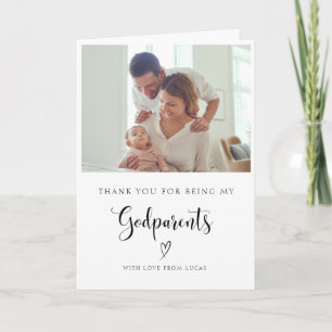 Godparents Thank You Custom Photo Greeting Card