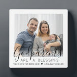 Godparents Thank You Godchild Baptism Photo Square Plaque<br><div class="desc">A thoughtful way to thank your baby's godparents is to give them a stylish photo gift of their godchild that they can save as a keepsake. All pictures and wording are simple to personalise, including quote that reads "Godparents are a blessing, thank you for being mine." (IMAGE PLACEMENT TIP: An...</div>