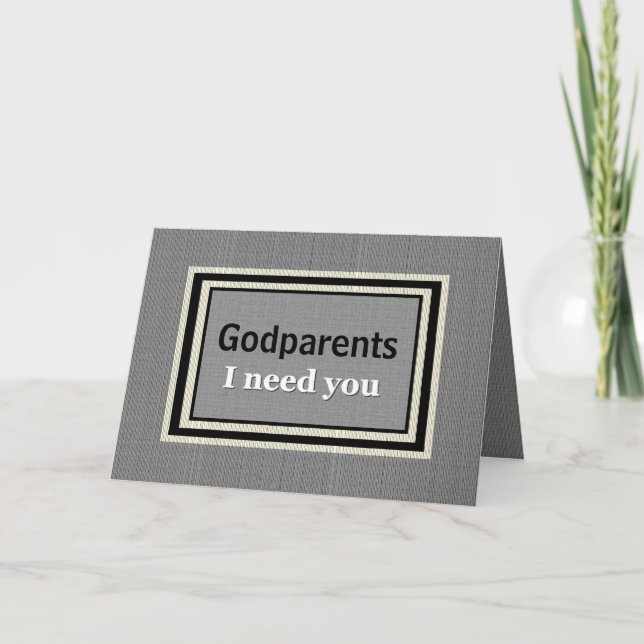 GODPARENTS Wedding Invitation - Silver & Black (Front)