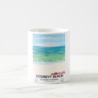 Godrevy Beach St Ives Bay, Cornwall travel poster
