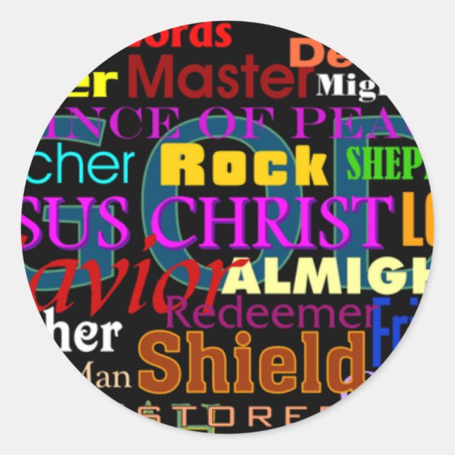 God's Attributes Classic Round Sticker (Front)