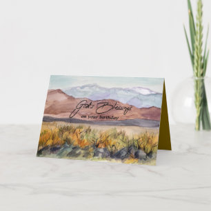 God's Blessings On Your Birthday Desert Mountains Card