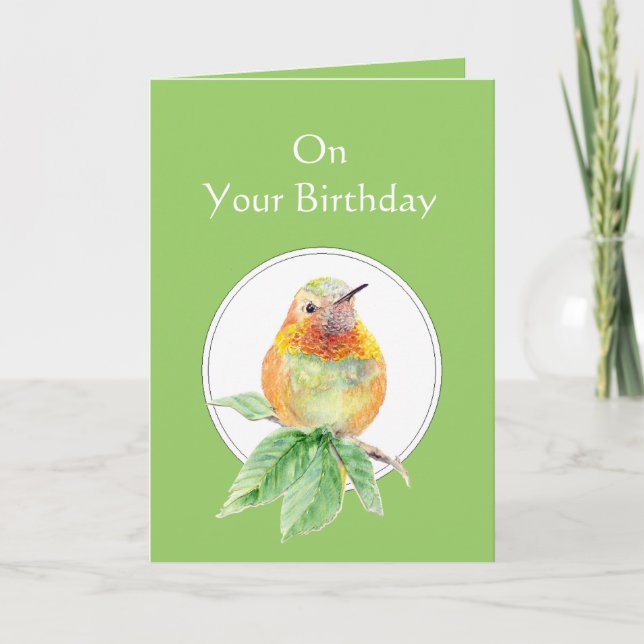 God's Blessings on Your Birthday Hummingbird Card (Front)