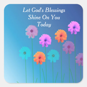God's Blessings Square Sticker