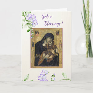 God's Blessings Theotokos Christ Child Orthodox Card