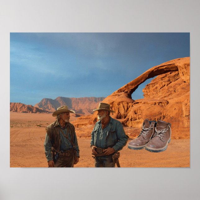 Gods Boots found in desert. Poster (Front)