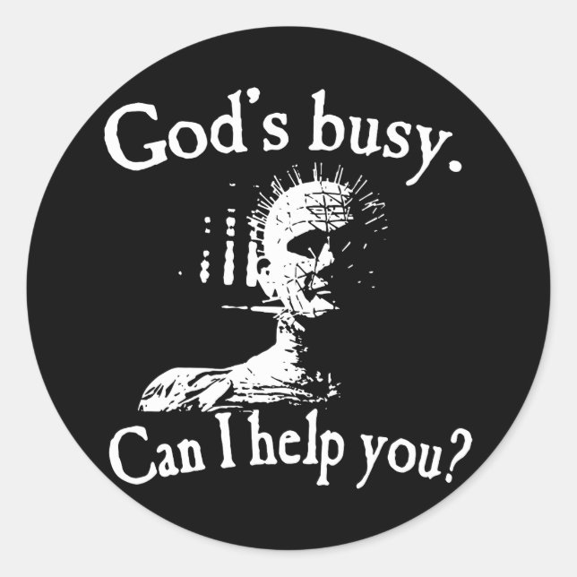 gods busy can I help u biker t-shirts Classic Round Sticker (Front)