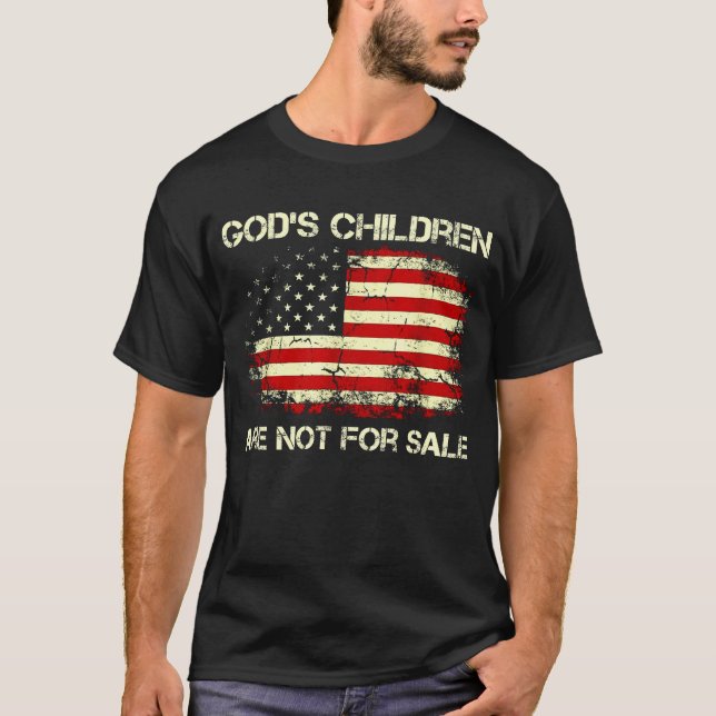 God's Children Are Not For Sale Us Flag T-Shirt (Front)