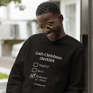 GOD'S CHRISTMAS CHECKLIST Christian Men's Sweatshirt