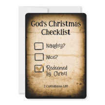 GOD'S CHRISTMAS CHECKLIST Christian Personalised 