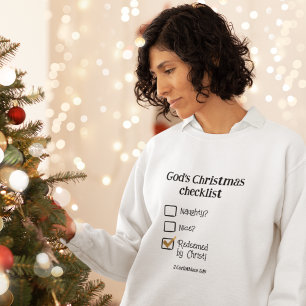 GOD'S CHRISTMAS CHECKLIST Christian Women's Sweatshirt