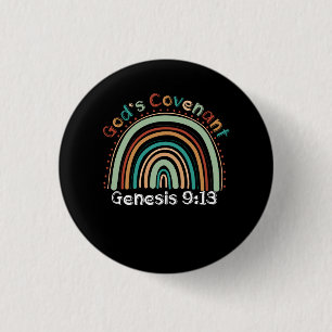 Gods Covenant Boho Rainbow Genesis 9 13 Christian  3 Cm Round Badge