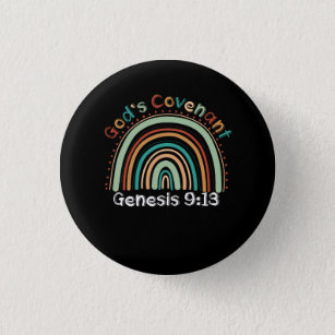 Gods Covenant Boho Rainbow Genesis 9 13 Christian  3 Cm Round Badge