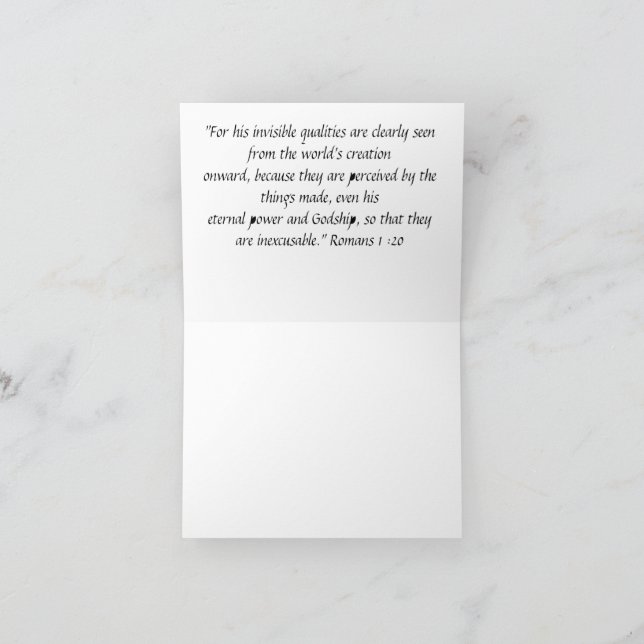 "God's creation" Card (Inside)