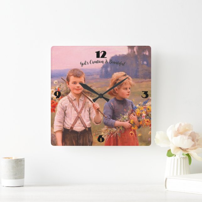 "God's Creation Is Beautiful" Wall Clock (Home)