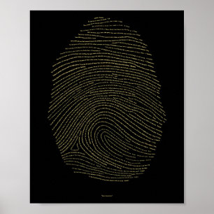 God's Fingerprint - Gold On Black Poster