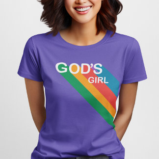 God's Girl Rainbow Inspirational Christian Purple T-Shirt