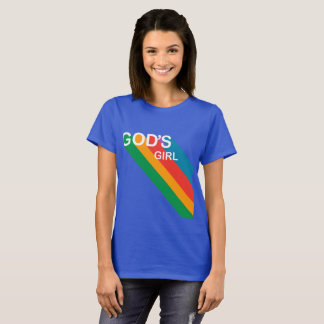 God's Girl Retro Rainbow Script Christian T-Shirt