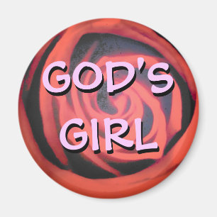God's Girl with Rose and shadow Magnet