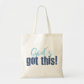 Gods got this blue tote bag