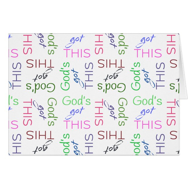 God's got this typography  Parakaleo note card (Front Horizontal)