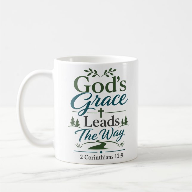 God's Grace Leads The Way Scriptural Devotional Coffee Mug (Left)