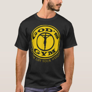 GODS GYM RELIGION T SHIRT Christ Jesus Church Tee