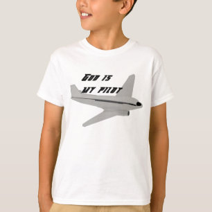 God's Is My Pilot (grey aeroplane) T-Shirt