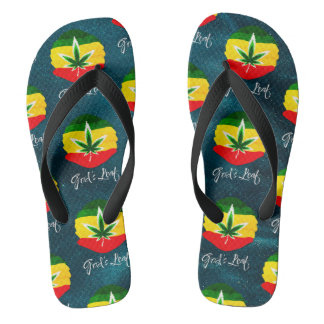 God's Leaf - Deluxe Dark Blue Edition Flip Flops