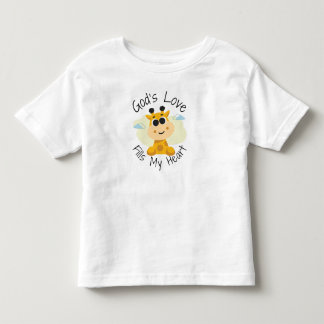 God's Love Fills My Heart Giraffe Kids T-Shirt