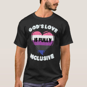 Gods Love Fully Inclusive Genderfluid Heart Pride T-Shirt