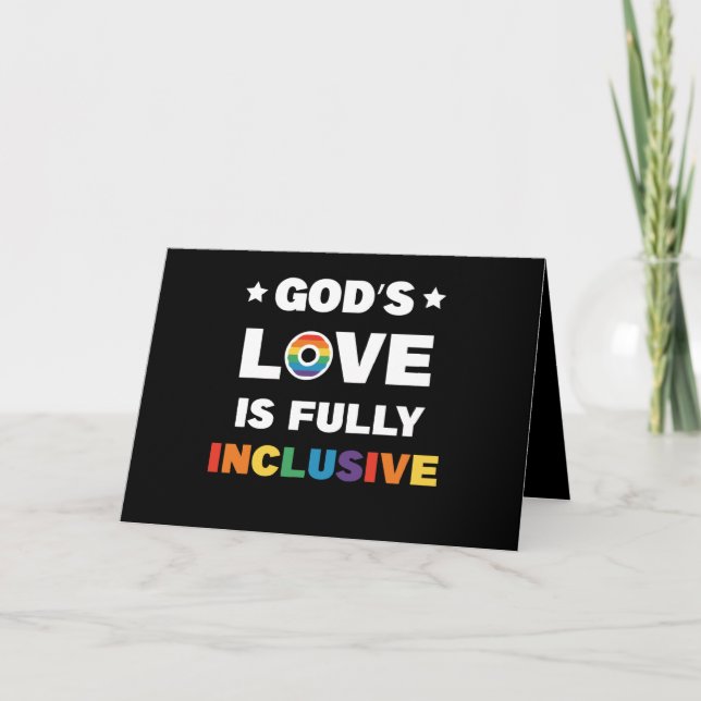God's Love Is Fully Inclusive Gay LGBT Pride Month Card (Front)