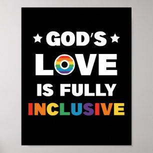 God's Love Is Fully Inclusive Gay LGBT Pride Month Poster