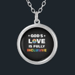 God's Love Is Fully Inclusive Gay LGBT Pride Month Silver Plated Necklace<br><div class="desc">God's Love Is Fully Inclusive Gay LGBT Pride Month Gifts
gay, pride, flag, rainbow, bisexual, lesbian, lgbtq, pride, transgender, trans, bi, christian, gods, love, homosexual, fully, inclusive, jesus, equality, lgbt, diversity, god, human, rights, june, pride, month, gifts</div>