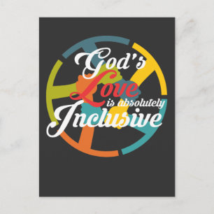 God's love is inclusive Rainbow Pride Anti Racism Postcard
