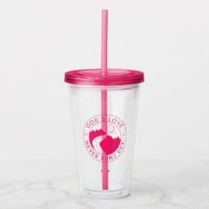God's Love Never Runs Dry John 4:14 Bible Verse Acrylic Tumbler