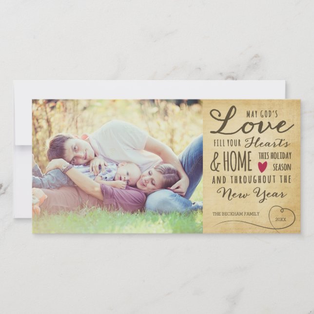 God's Love Vintage Holiday Photo Card (Front)