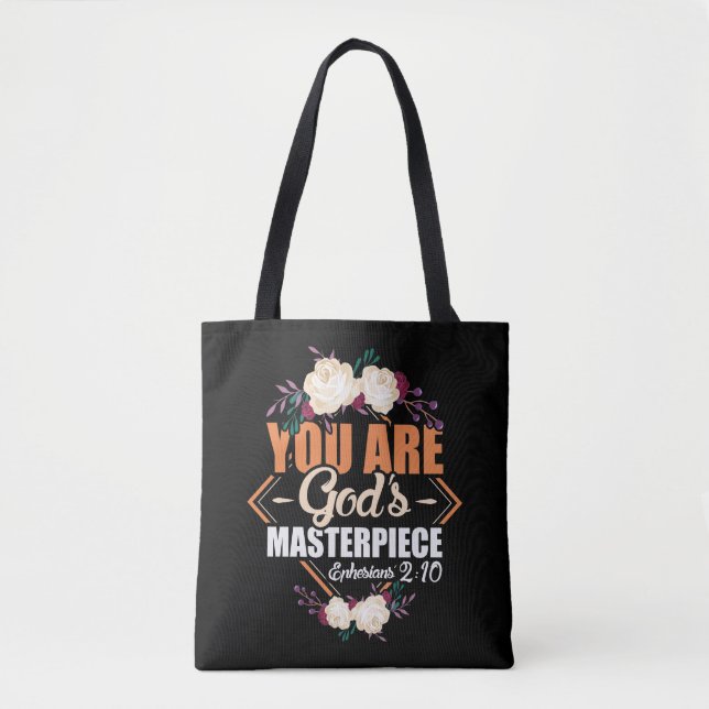 God's Masterpiece Ephesians 2:10 Bible Verse Tote Bag (Front)